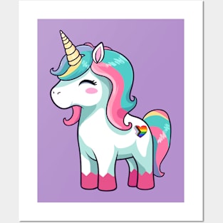 LGBTQIA+ Pride Unicorn Posters and Art